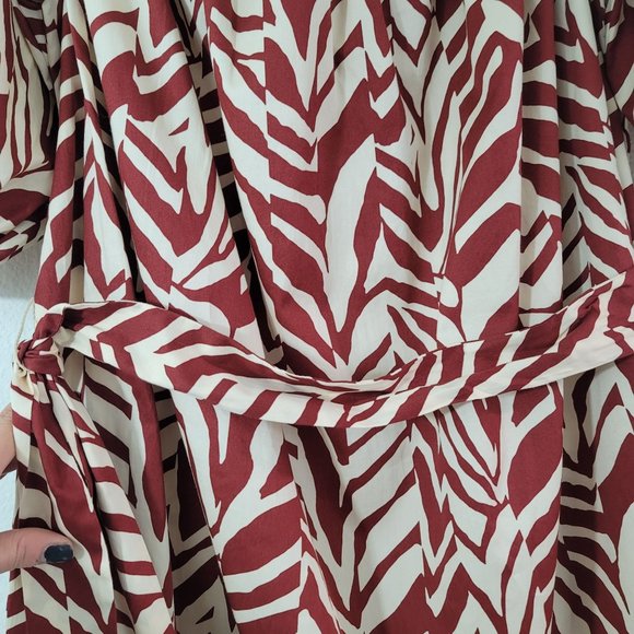 Eloquii Elements Womens Sz 22 Off The Shoulder Mini Dress Cotton Colorful Spring - Picture 6 of 12